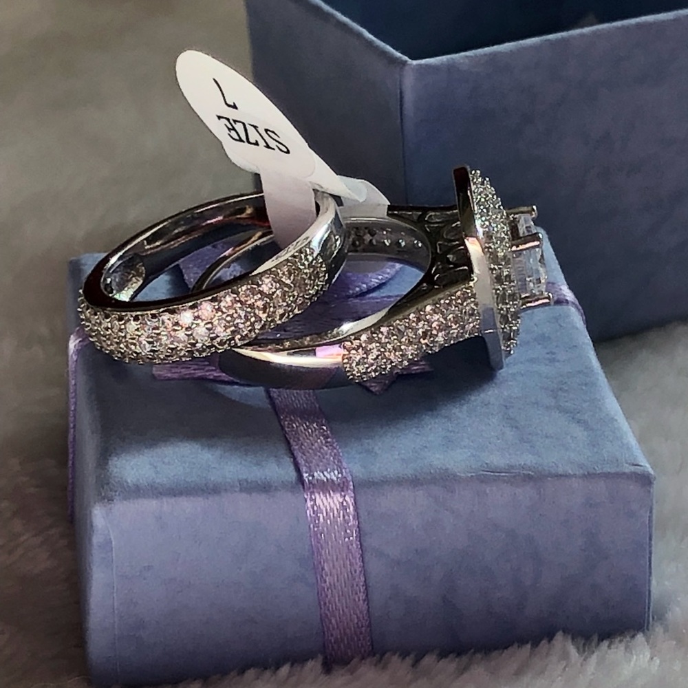 🎁🎁LAST ONE‼️Topaz 14KT White Gld/filled Ring🎁🎁 - Picture 4 of 6